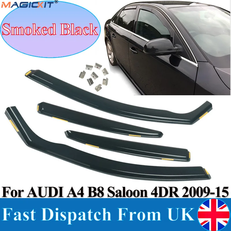 

Тонированные дождевые ветровые дефлекторы Magickit для 4-дверного Седана AUDI A4 B8 2009-2015 4 шт.