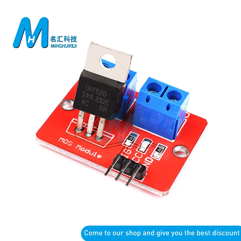 MING DONG SEN NEW 1PCS 0-24V Top Mosfet Button IRF520 MOS Driver Module IRF520N For Arduino MCU ARM Raspberry pi