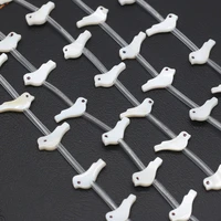 10pcs new natural freshwater white little bird shape spacer beads for jewelry making necklace bracelet accessories size 6x15mm
