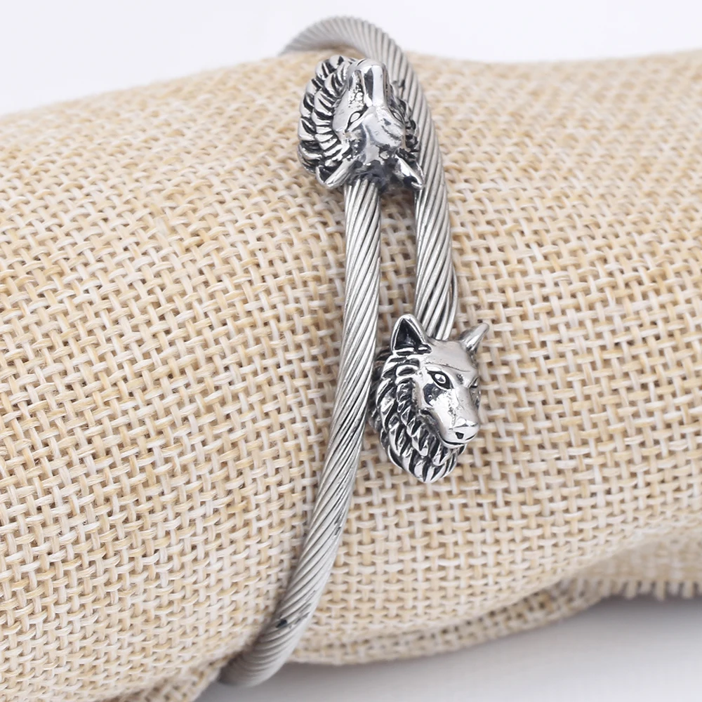Крутой Открытый браслет ювелирные изделия волк для женщин модные аксессуары