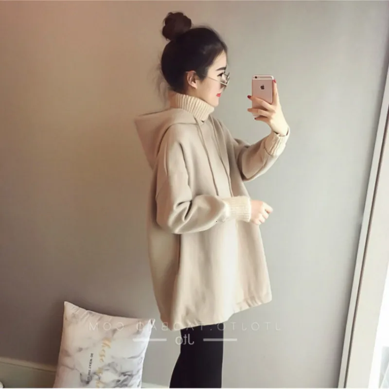 Куртка для беременных Осень зима модный плюс толстый бархатный свитер толстовка