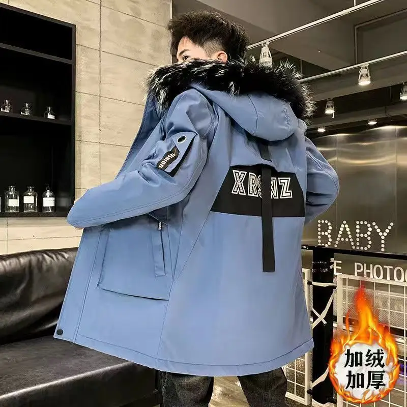 White Duck Down Jacket Winter Coat men Loose Windproof Down Coat Hooded Warm Down Parka men coat jackets