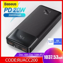 Baseus Power Bank 30000mAh Portable Charging Poverbank Mobile Phone External Battery Fast Charger Powerbank For IPhone 13 Xiaomi