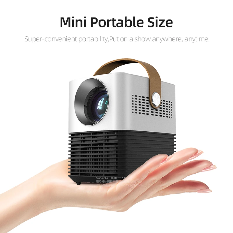 Светодиодный мини проектор AUN L7 2500 яркости 30 000 часов работы портативный 3D для