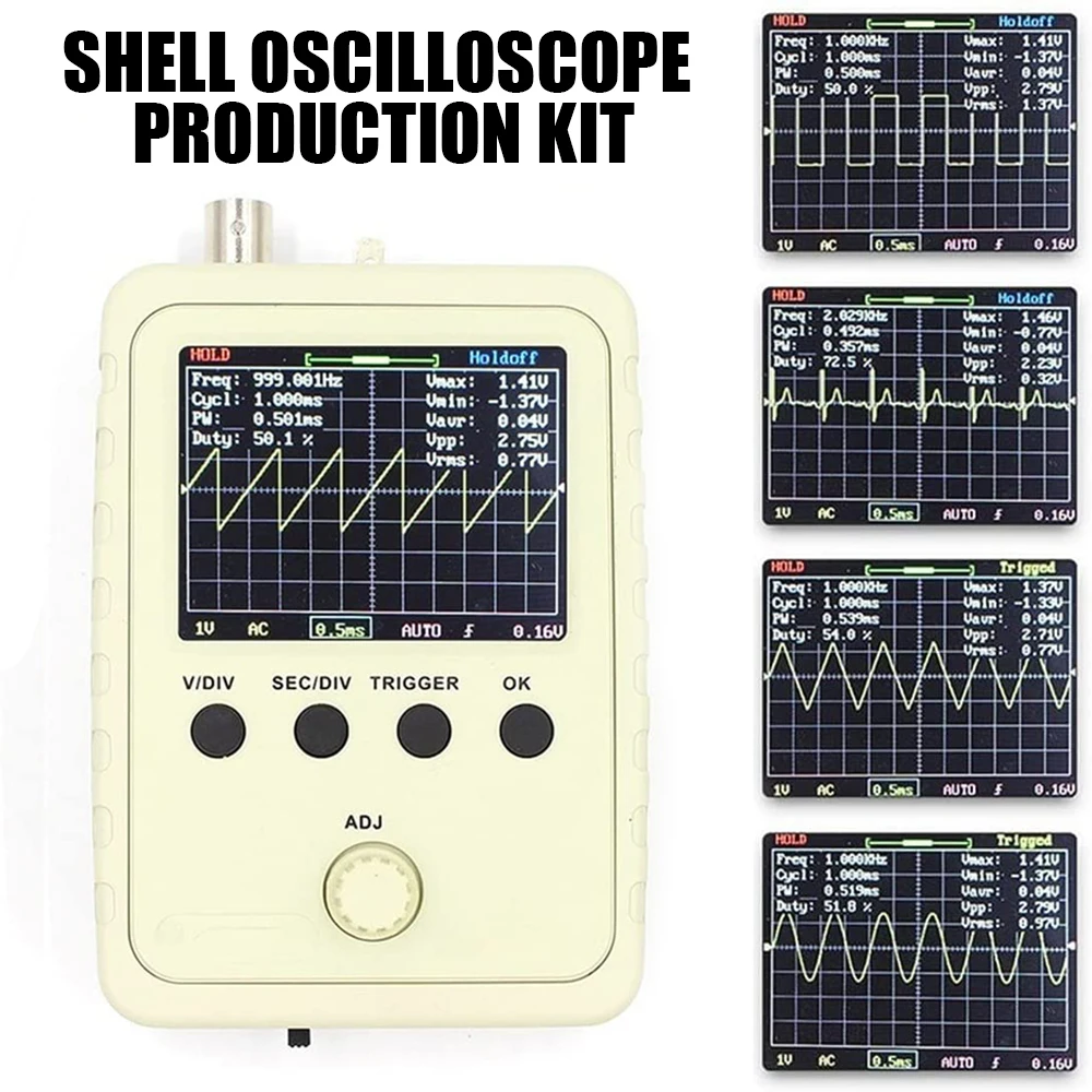 New Assembled DSO150  Digital Oscilloscope 2.4 Inch TFT With Power Supply  BNC-Clip Cable Standard Probe VS DSO138