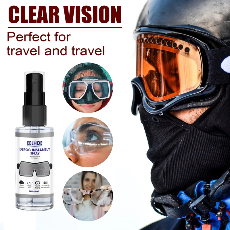 

30/60ML Anti-Fog Spray Eyeglass Lens Cleaner Car Windscreen Goggles Long Lasting Defogger Anti Fog Agent Glass Lens Cleaner