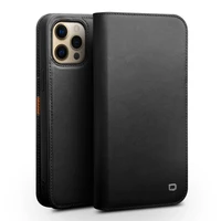 qialino genuine leather flip case for iphone 13 12 11 pro xs max cover with card slots for iphone x xr 13 min cover for 13 pro