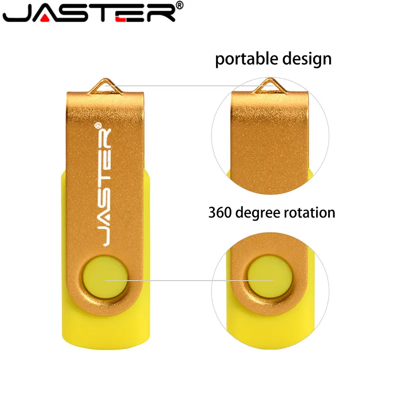 JASTER хит продаж вращающийся USB флеш накопитель металлический 8 ГБ 16 32 64 флешка