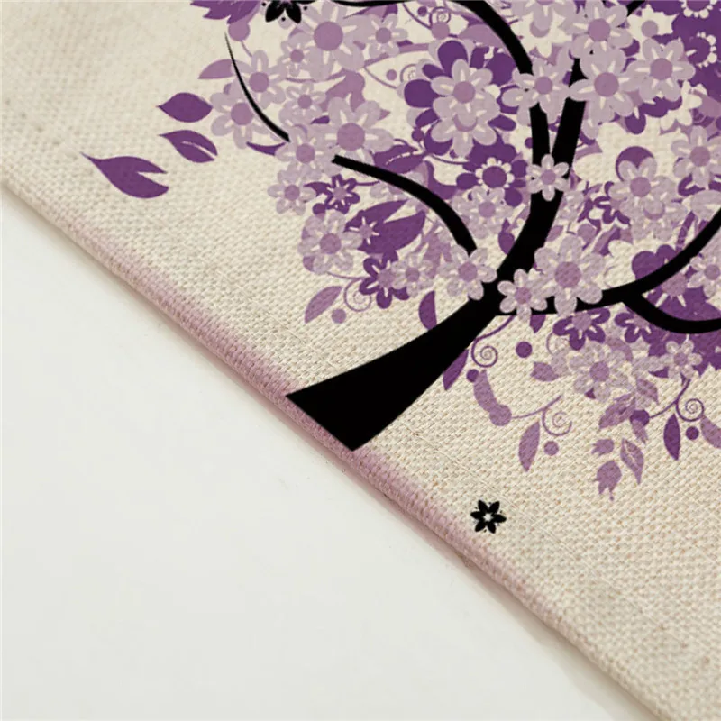 1Pcs Colorful Flower Tree Pattern Kitchen Placemat Coaster Dining Table Mat Cotton Linen Pad Cup Mats 42*32cm Home Decor MP0003