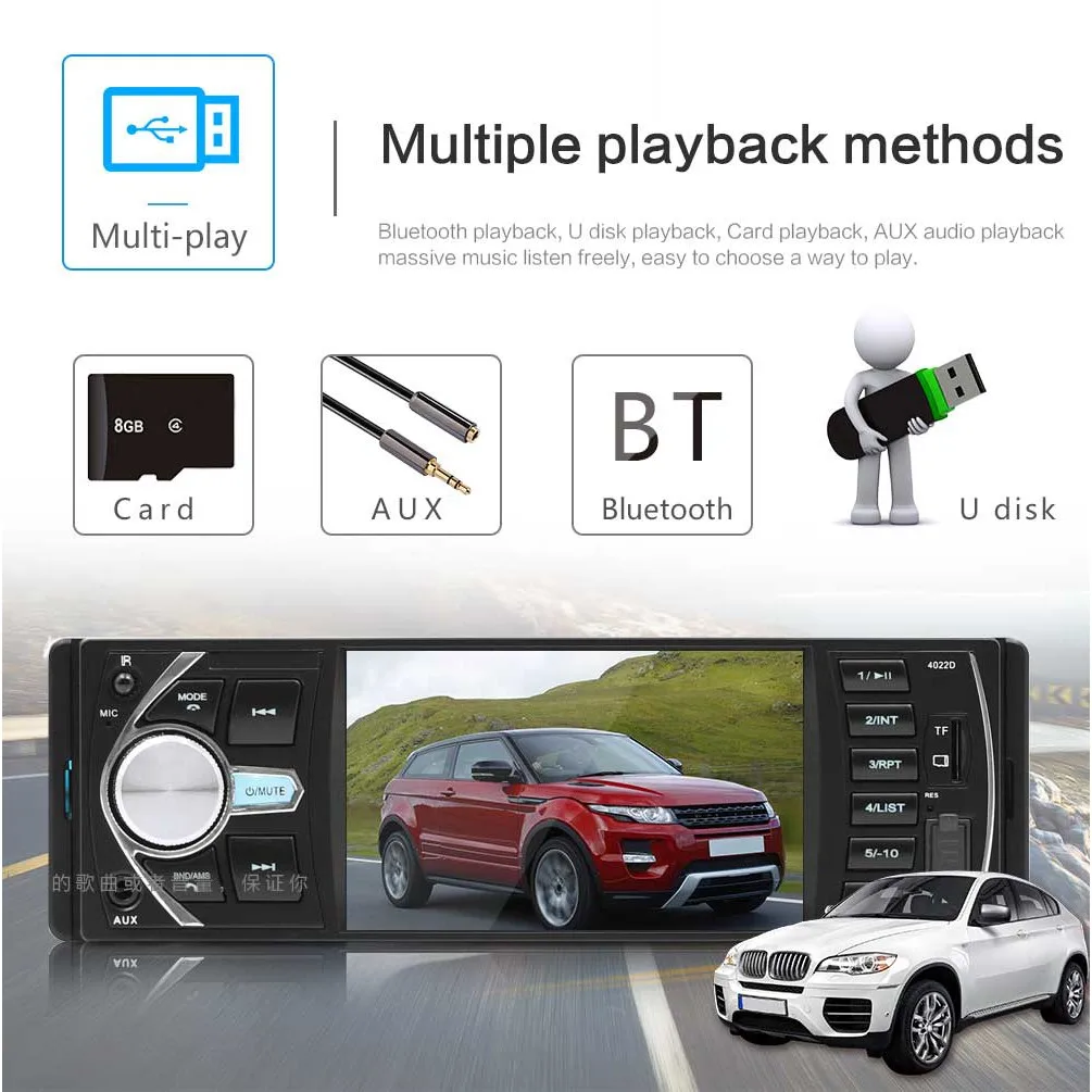 4-дюймовый автомобильный FM-радиоприемник HD MP5-плеер с Bluetooth Реверсивный