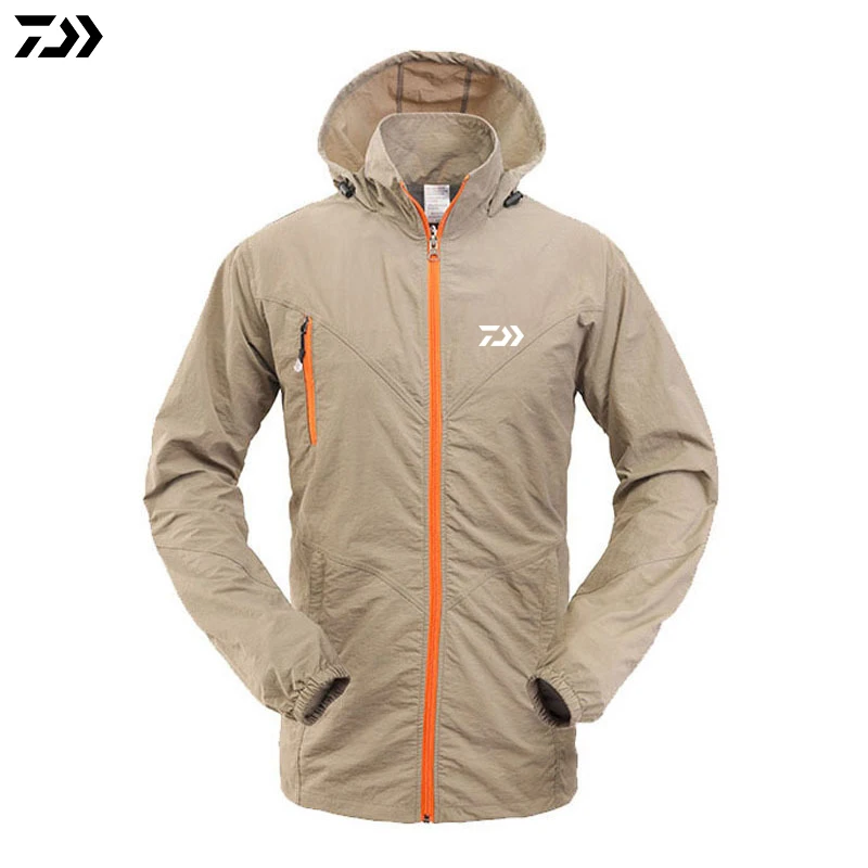 Khaki Top Daiwa куртка,, дышащая, для рыбалки, водонепроницаемая, защита от солнца, УФ-защита, для улицы, мужские, ветрозащитные куртки, набор, Спортивная, для рыбалки, куртка, брюки - Цвет: Khaki Top