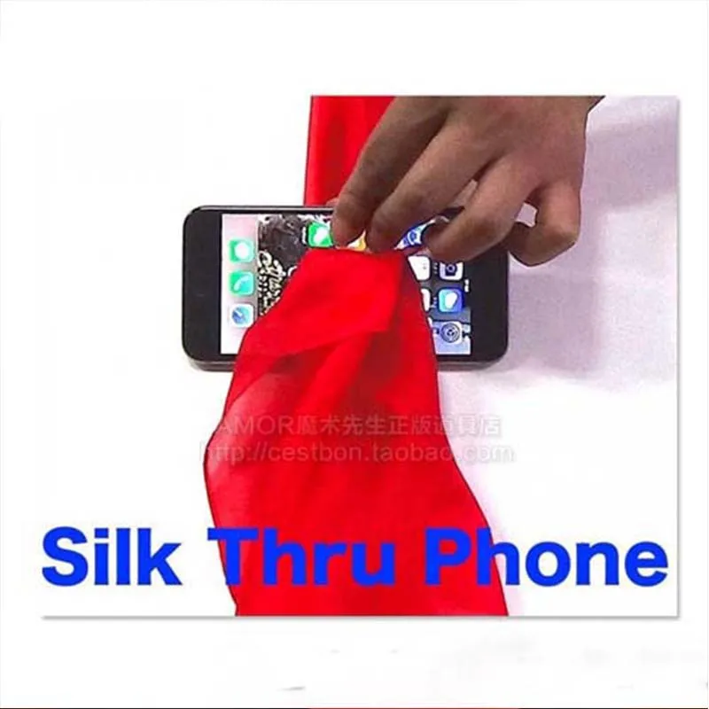 

1 Pcs Scarf/Silk Through Phone Close Up Magic Tricks Easy To Do For Professional Gimmick Magicians Gag Toys Party Prop Tools