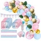 Украшения для вечеривечерние в виде воздушных шаров, одноразовая посуда, набор тарелок, товары для вечеринки в честь Дня рождения мальчика или девочки