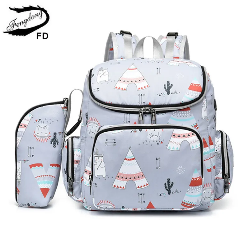 Женский многофункциональный дорожный рюкзак Fengdong черный водонепроницаемый с usb