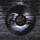 Светодиодный настенный светильник в форме скрипичного ключа, часы с тройным басом, виниловым ключом в форме сердца, настенные часы для музыкальной студии, Настенный декор, музыканты, подарок