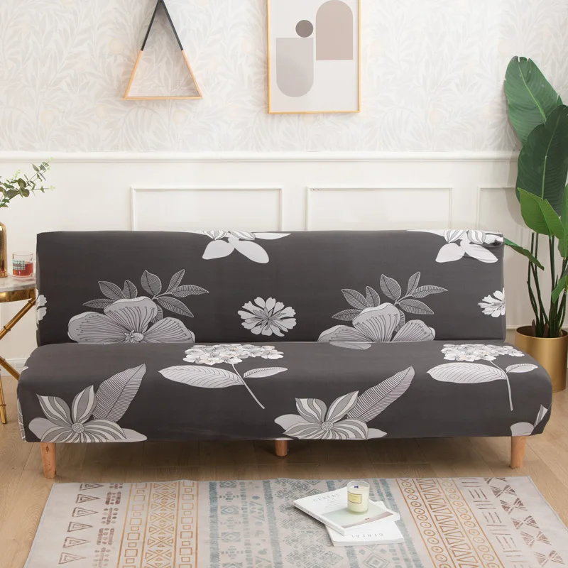 

1/2/3/4 Seater Elastic Printed Universal Armless Sofa Bed Cover Folding All-inclusive Seat Slipcover Stretch Couch Protector