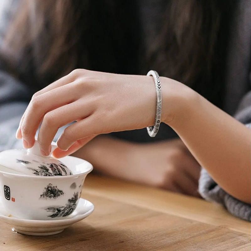 

Designer original new forest retro craft solid open bracelet cold wind simple noble men and women jewelry