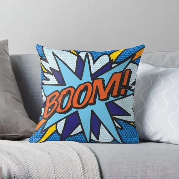 

Boom Comic Book Pop Art Modern Fun Retro Printing Throw Pillow Cover Office Decorative Waist Case Hotel Pillows not include