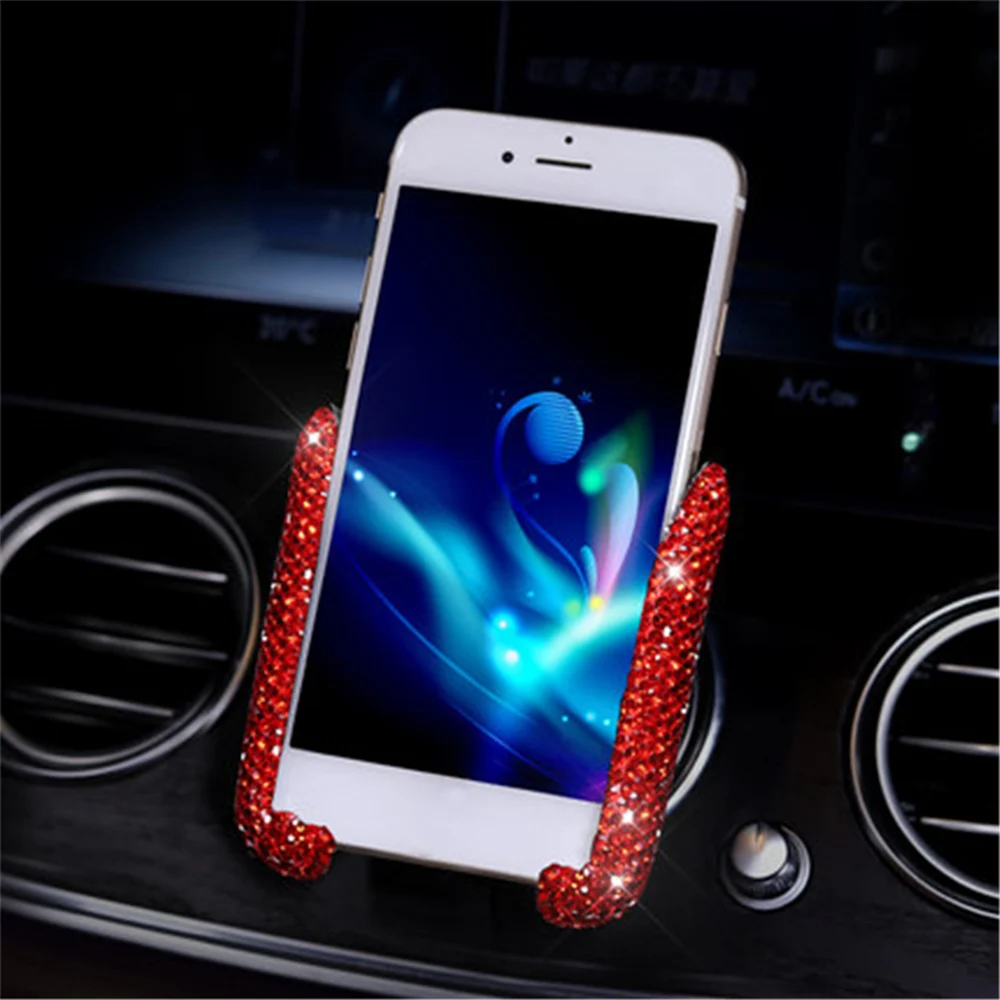 

New Crystal Diamond Universal Car Phone Holder Bling Rhinestone Air Vent Mount Stand Mobile for IPhone Samsung Kickstand Bicycle