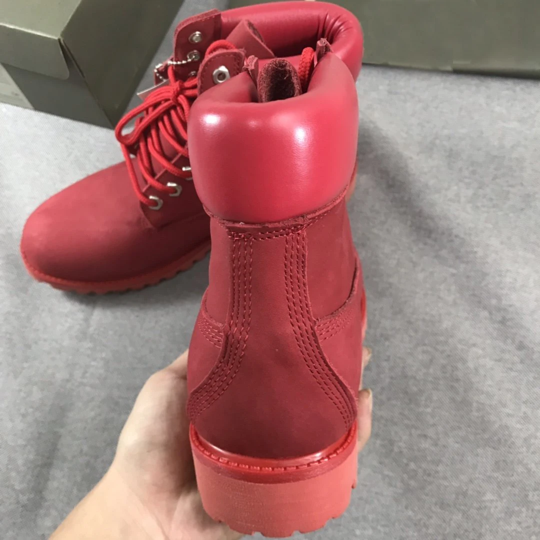 

Autumn Winter New Style Frosted Genuine Leather Women's Ankle Boots Trendy Red Fashion Lace-up Round Toe Casual Short Boots
