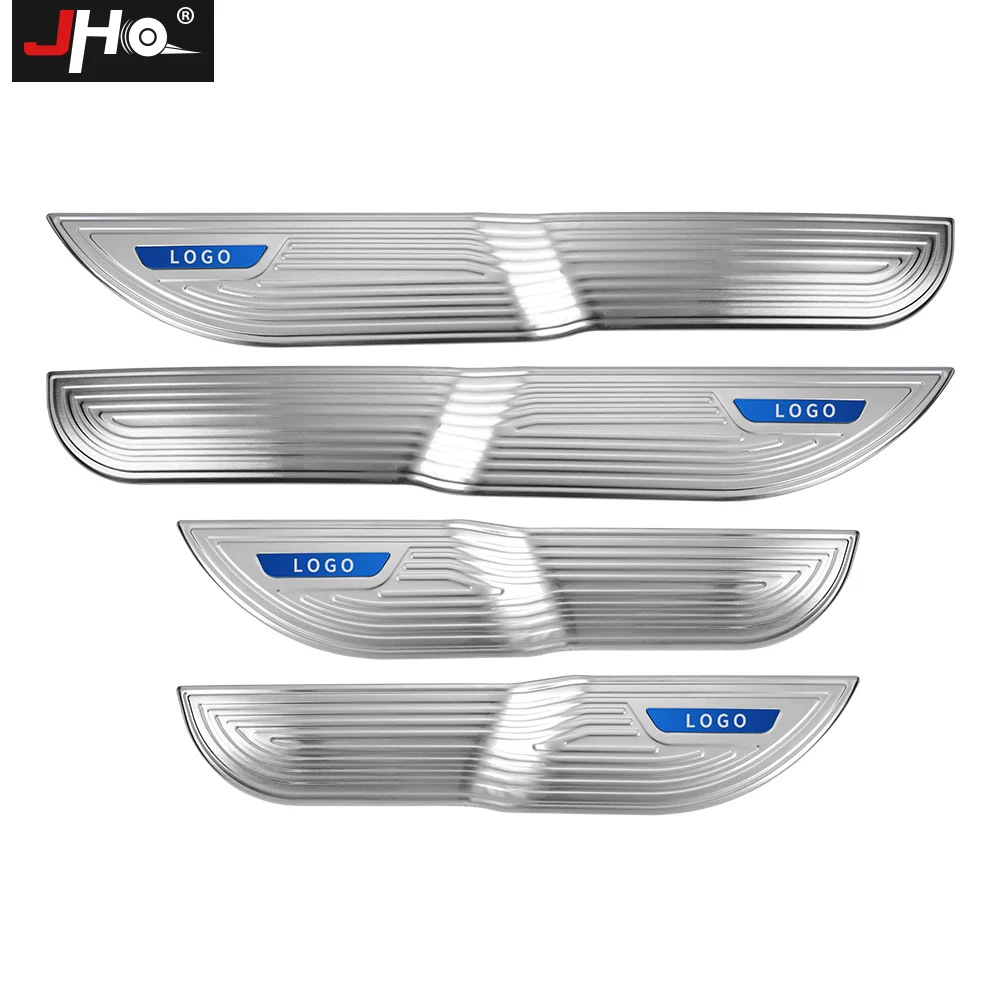 

JHO Steel Car Door Panel Protective Guard Anti-kicking Cover Trim For Ford F150 RAPTOR 2017-2020 Crew Cab 2019 2018 Accessories