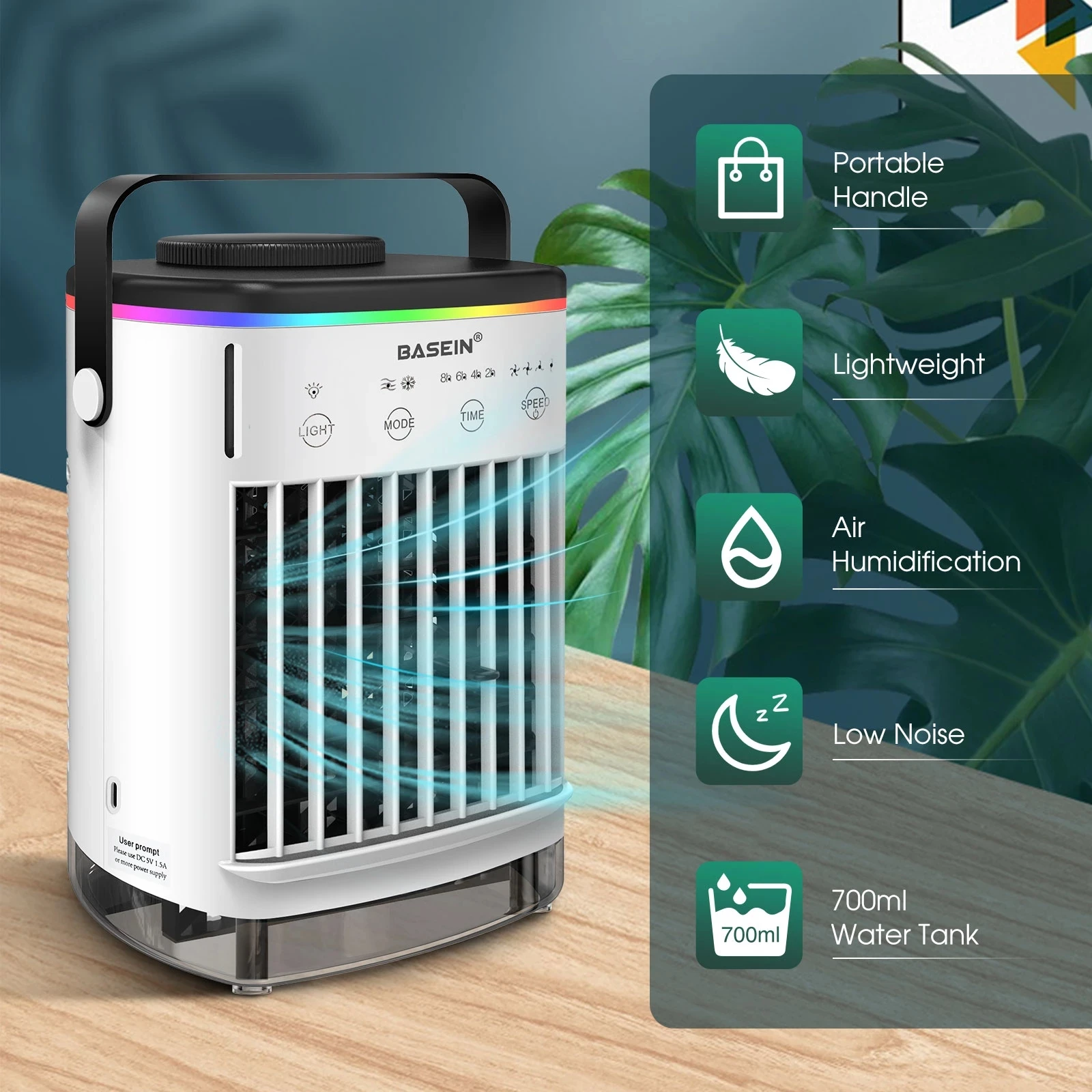 

Portable Air Cooler Mini Desktop Air Conditioning Fan Humidifier Purifier for Office Bedroom USB Charging Air Cooling Fan Summer