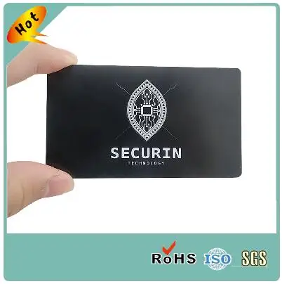 Printed black metal card matte finishing custom stainless steel business card
