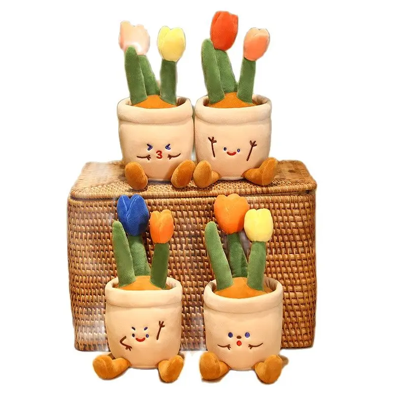 1 шт. 30 см кавайные тюльпаны плюшевые куклы прекрасная имитация растения в горшке