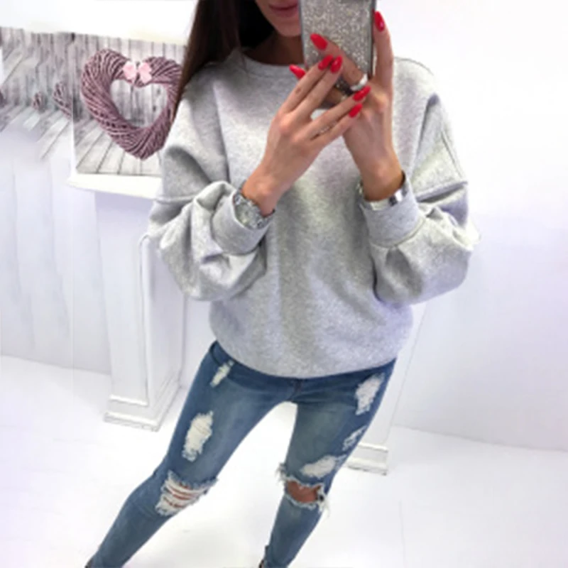 

2020 New Autum Winter Women Fashion red Warm Loose Casual Style Sexy Backless Solid Cotton Pullover Blouse Tops Tee Sweatshirts
