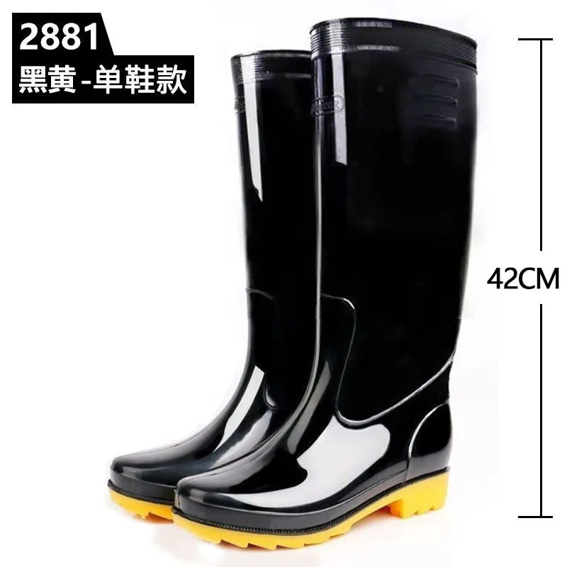 Мужские непромокаемые высокие ботинки из ПВХ ботильоны водонепроницаемая обувь