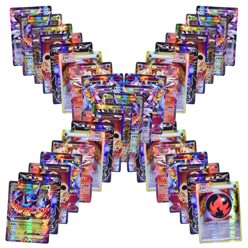 

Game Collection Trading GX Mega EX Flash Pokemon Cards Copper Paper Playing Card for Funs Children English Language Toy