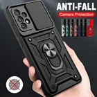 Бронированный противоударный чехол для телефона Samsung Galaxy S21 Note20 Ultra A21S A12 A32 A52 A72 A51 A71, Магнитный чехол с кольцом-держателем на палец