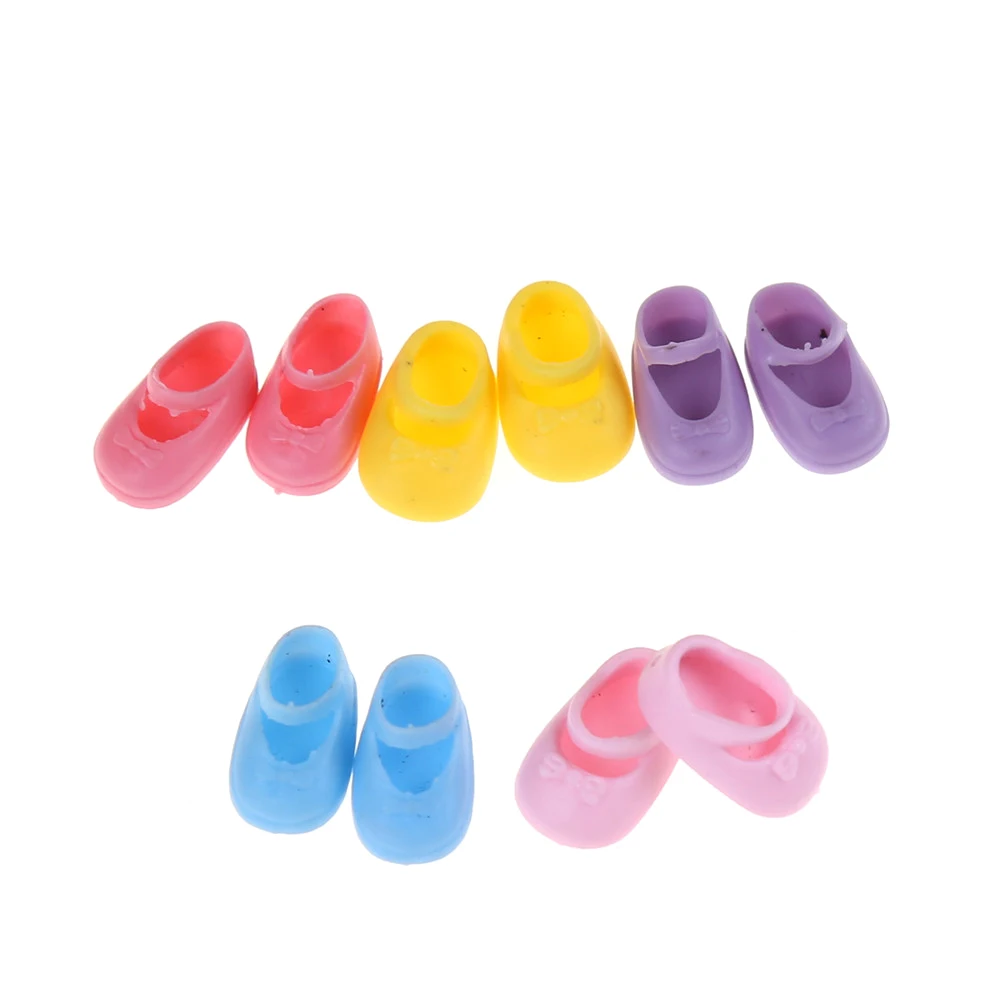 

5 Pairs Assorted Fashion Colorful Shoes For Doll Accessories Clothes Dress Prop