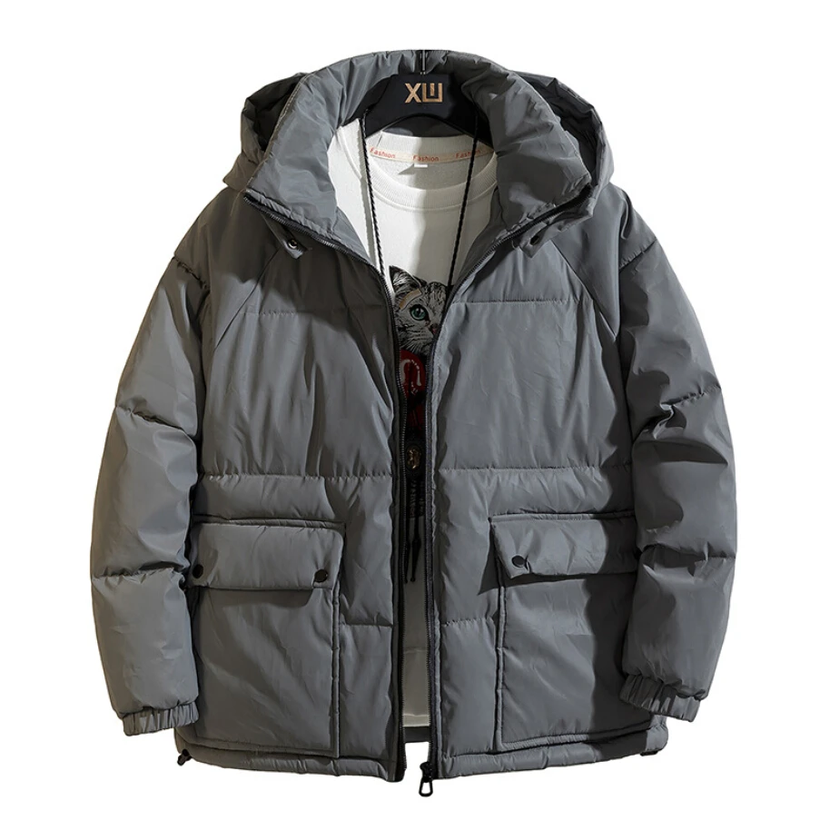 

Reflective Men Women 2020 Winter Thick Jackets Long Sleeve Couple Coats Warm Fashion Hip Hop Streetwear Parka Plus Size M-5XL