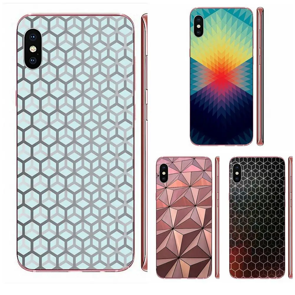 Мягкий милый чехол Polygons с градиентом для Apple iPhone 11 Pro X XS Max XR 4 4S 5 5C 5S SE SE2 6 6S 7 8