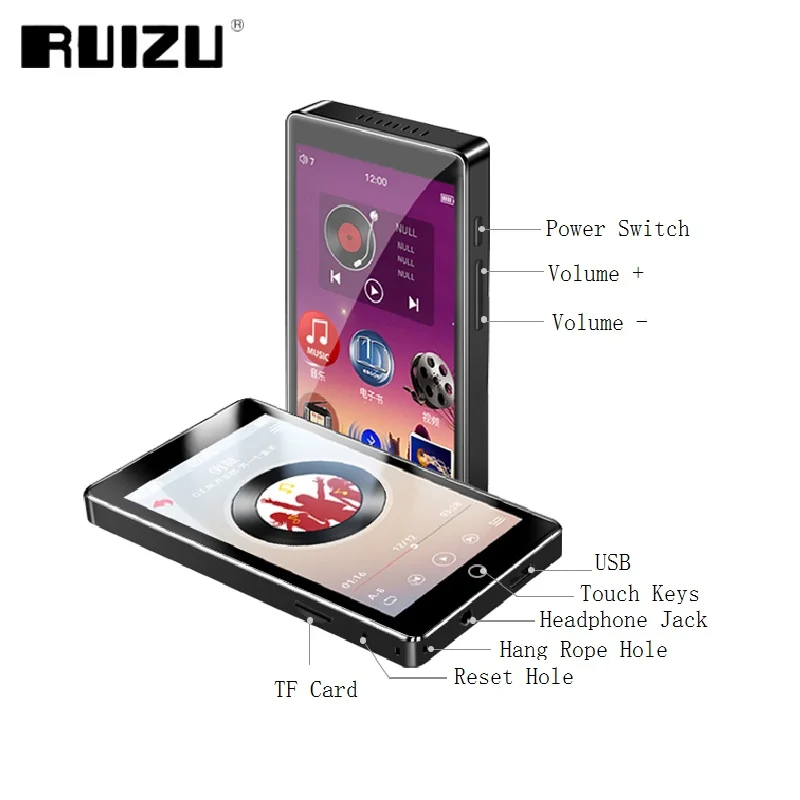 RUIZU H1 MP4 плеер 4 0 дюйма сенсорный экран Bluetooth 5 FM радио запись электронная книга