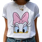 Женская футболка с мультяшным принтом утки, о-образным вырезом