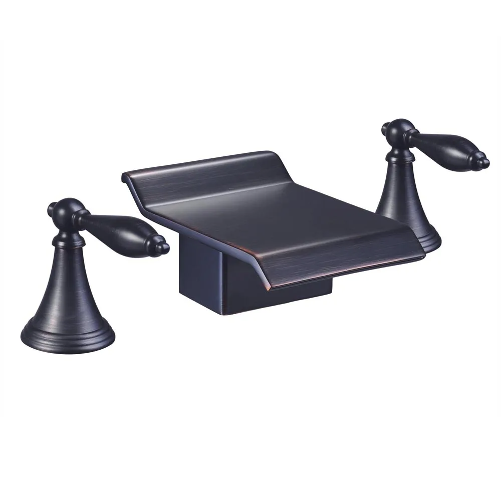 3 Широкий с отверстиями Ванная комната раковина римская Ванна Водопад кран для