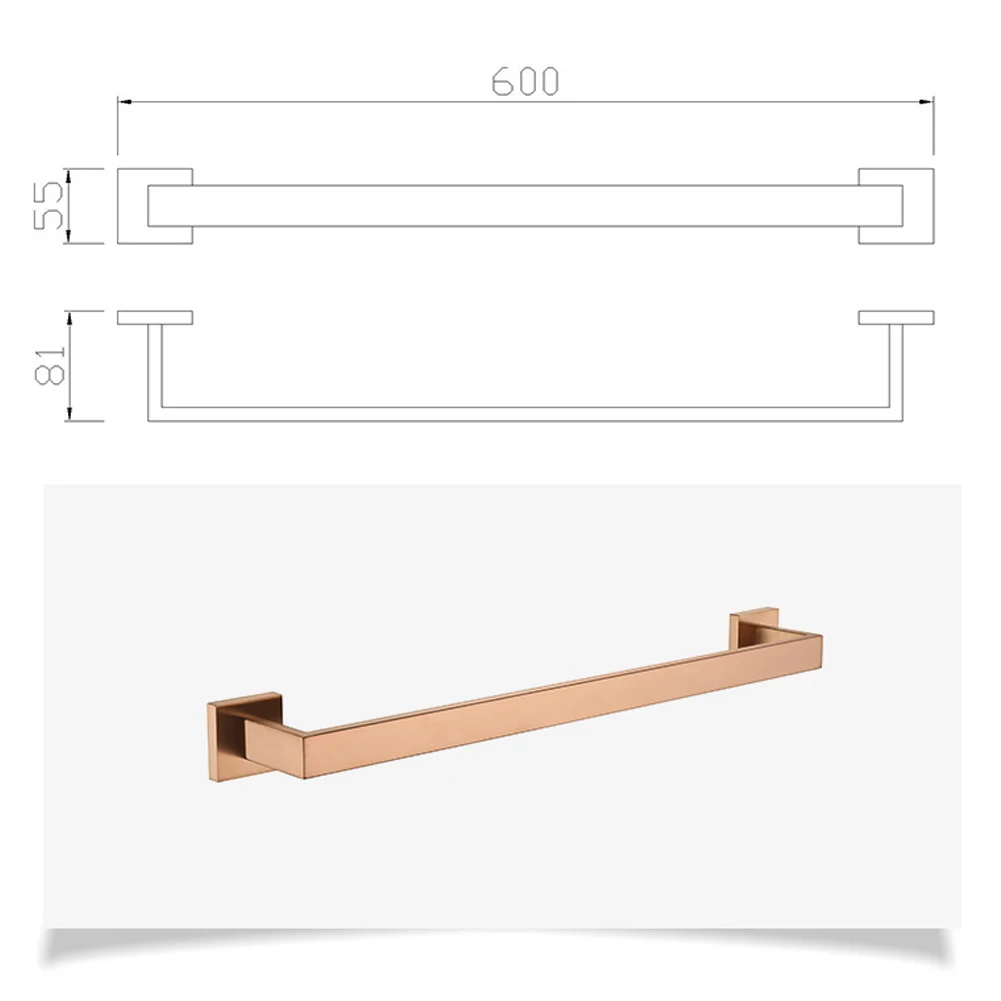 

Polished Toilet Paper Holder Towel Hooks Bathroom Accessories Stainless Steel Bedroom Wall Mount Hardware Sets Rose Gold Hook