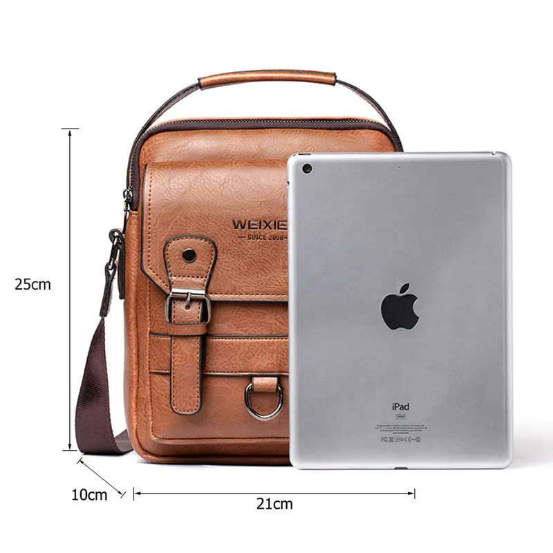 new mans crossbody shoulder bag multi function men handbags large capacity pu leather bag for man messenger bags tote bag free global shipping