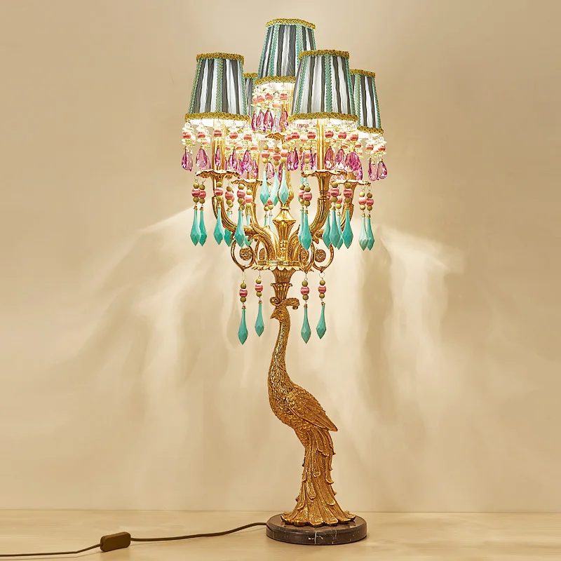 Французская настольная лампа креативный Павлин вилла гостиная прикроватная для
