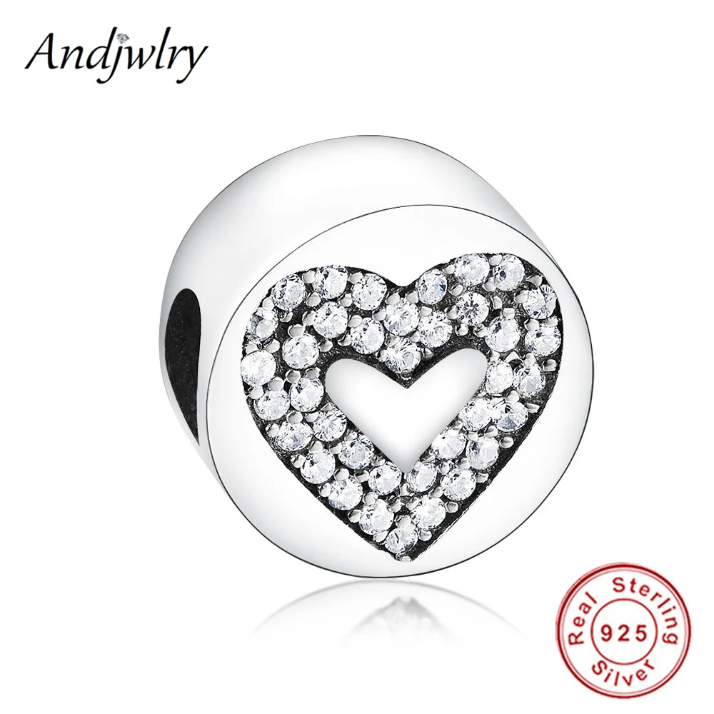 

Authentic 925 Sliver Love Hearts With CZ Charms Fit Original Pandora Charms Bracelet 925 Silver Beads DIY Jewelry Women Berloque