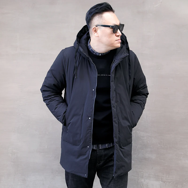 Пуховая куртка большого размера белого цвета на утином пуху зимнее пальто с