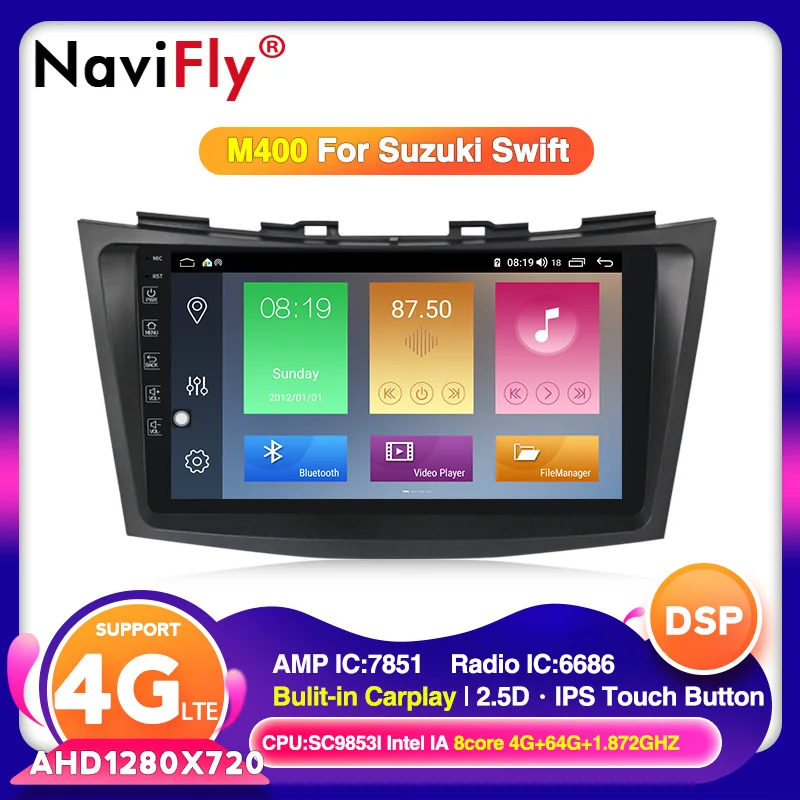 4G LTE Android 10 для SUZUKI SWIFT 2010 2011 2012 2013 2014 - 2016 2017 мультимедийный стерео автомобильный