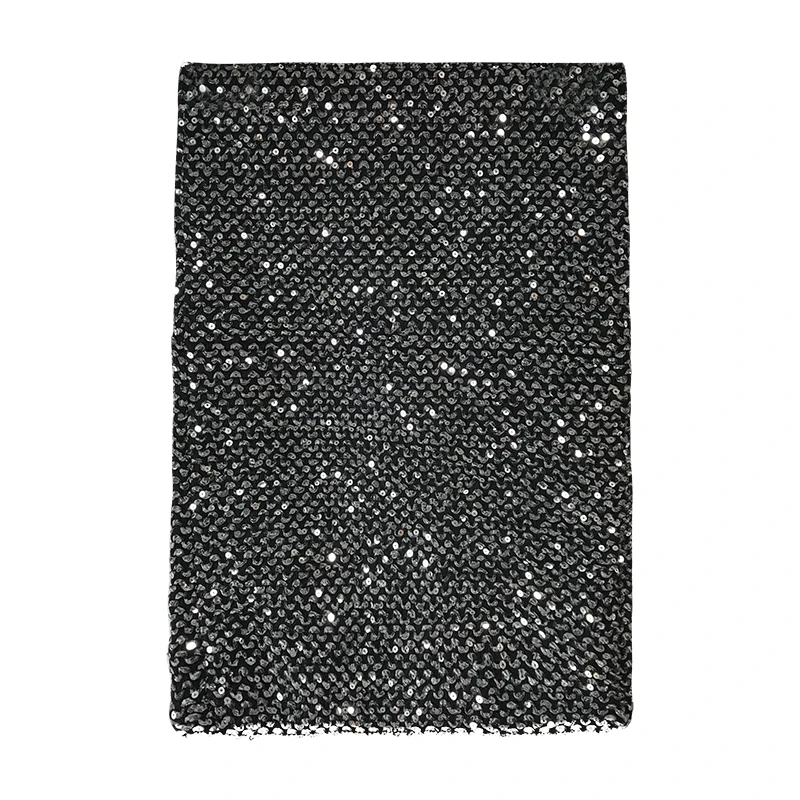 Юбка миди с блестками высокая талия женский темперамент 2019 сверкающая