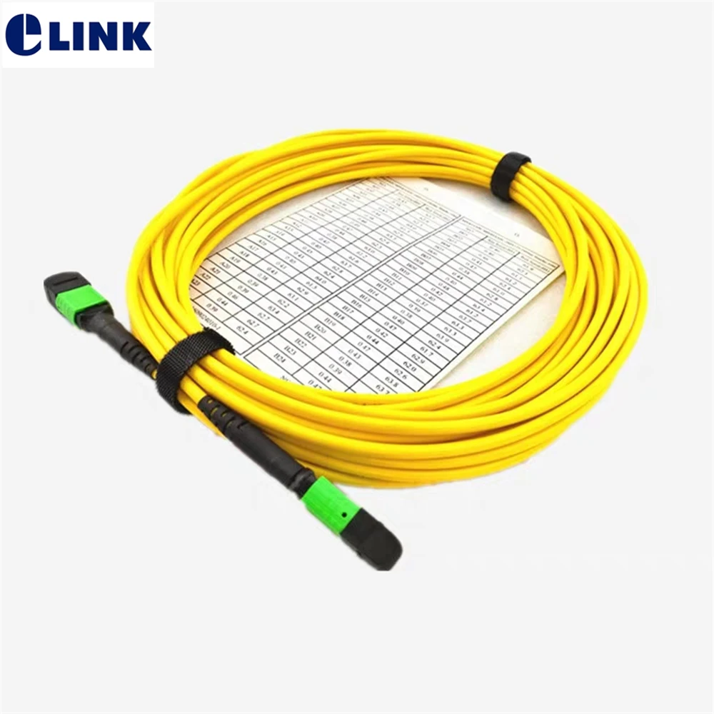 24 cores MPO-MPO fiber optic patchcords female Type B OS2 round cable yellow 1M 3M 5M MTP ftth jumper 8 strand 3.0mm IL
