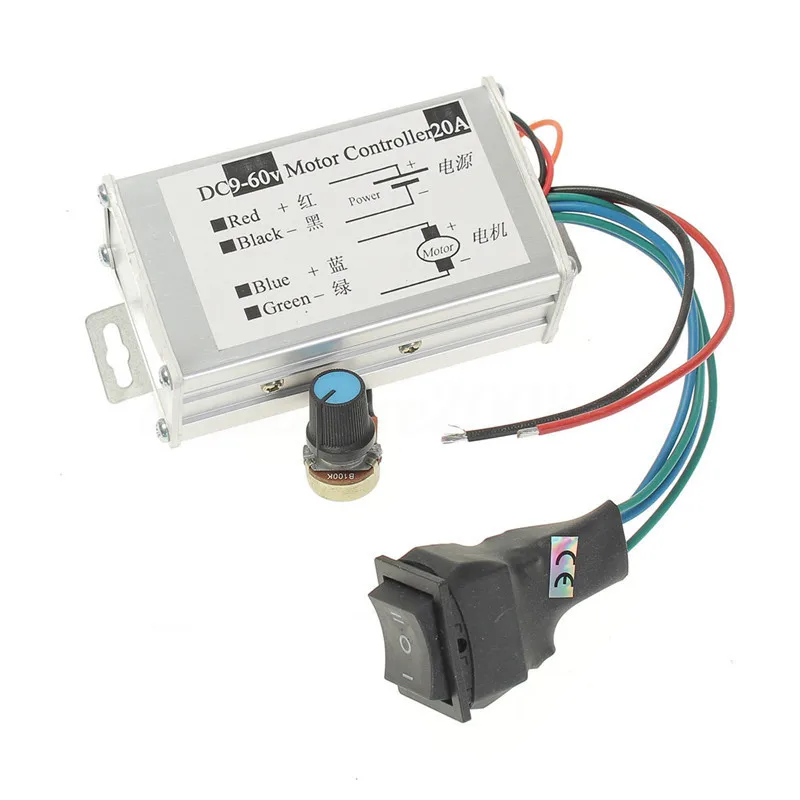 DC 9V 12V 24V 48V 60V 20A Reversible Motor Speed Controller Regulator Driver PWM | Обустройство дома