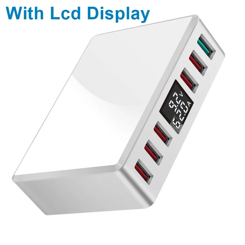 With Lcd Display Tongdaytech USB быстрое зарядное устройство мульти 6 портов USB быстрая зарядка QC 3,0 ЖК-дисплей Каррегадор порт atil для Iphone Xiaomi samsung - Тип штекера: With Lcd Display