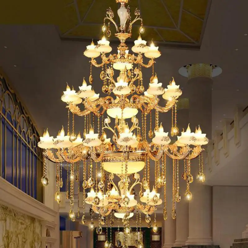 120 см роскошная вилла хрустальные люстры лестничная лампа Led свеча свет