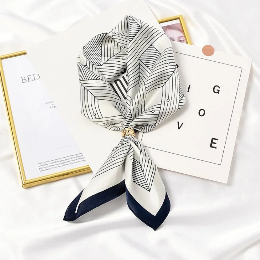 

Women Multifunction Silk Square Scarf Hairband Foulard Neckerchief Abstract Bandana Space Lady Fashionable Scarves New 2021